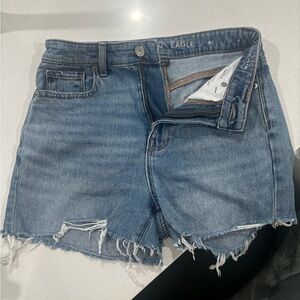 American Eagle Outfitters Blue Distressed Jean Shorts